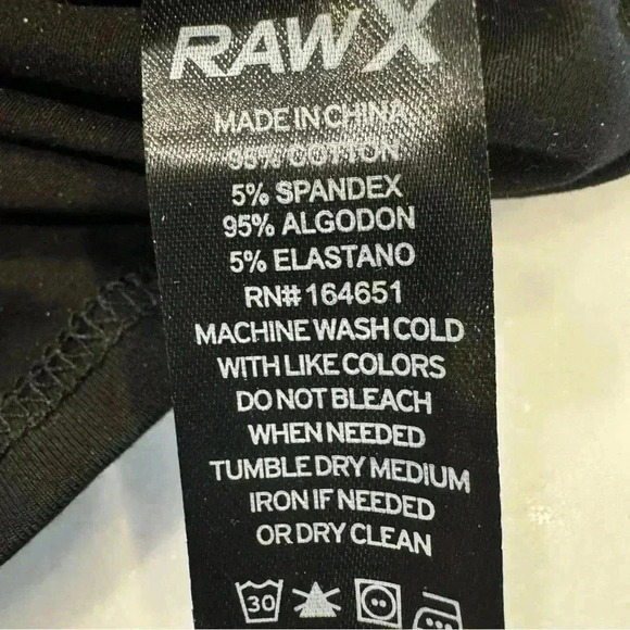 NWOT Raw Men’s Black Tee With White Graphic Stick Figure Short Sleeve Size M - Picture 6 of 8